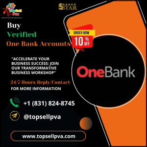 Buy Verified One Bank Accounts